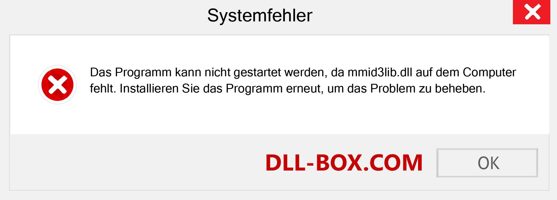 mmid3lib.dll-Datei fehlt?. Download für Windows 7, 8, 10 - Fix mmid3lib dll Missing Error unter Windows, Fotos, Bildern