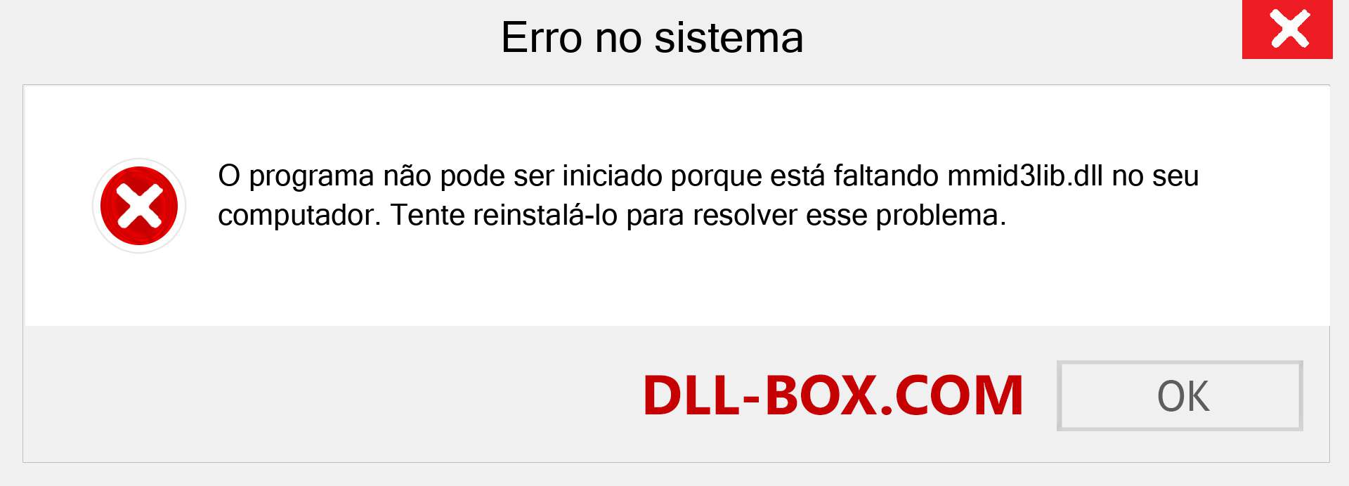 Arquivo mmid3lib.dll ausente ?. Download para Windows 7, 8, 10 - Correção de erro ausente mmid3lib dll no Windows, fotos, imagens